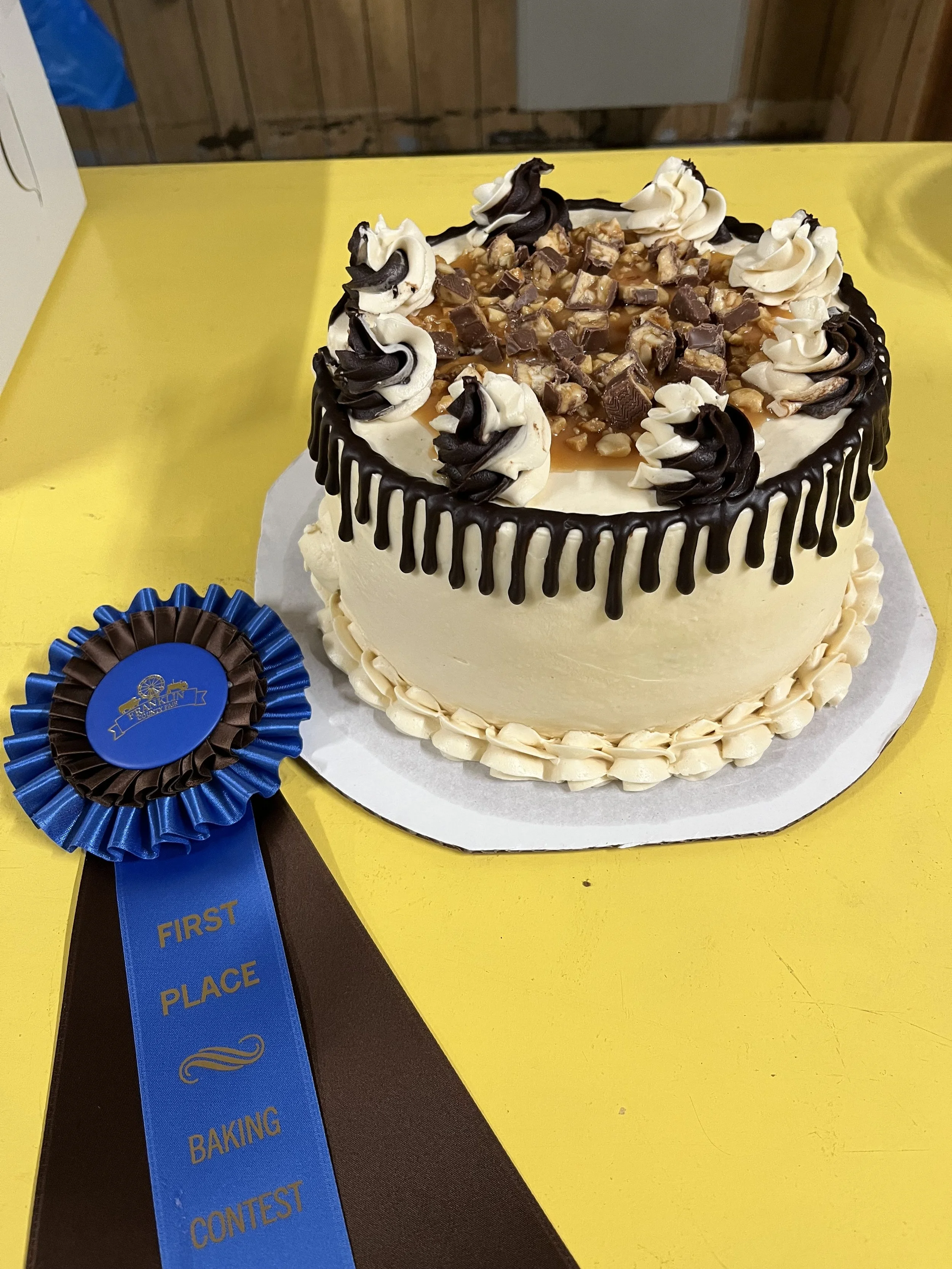 A peanut butter and chocolate cake