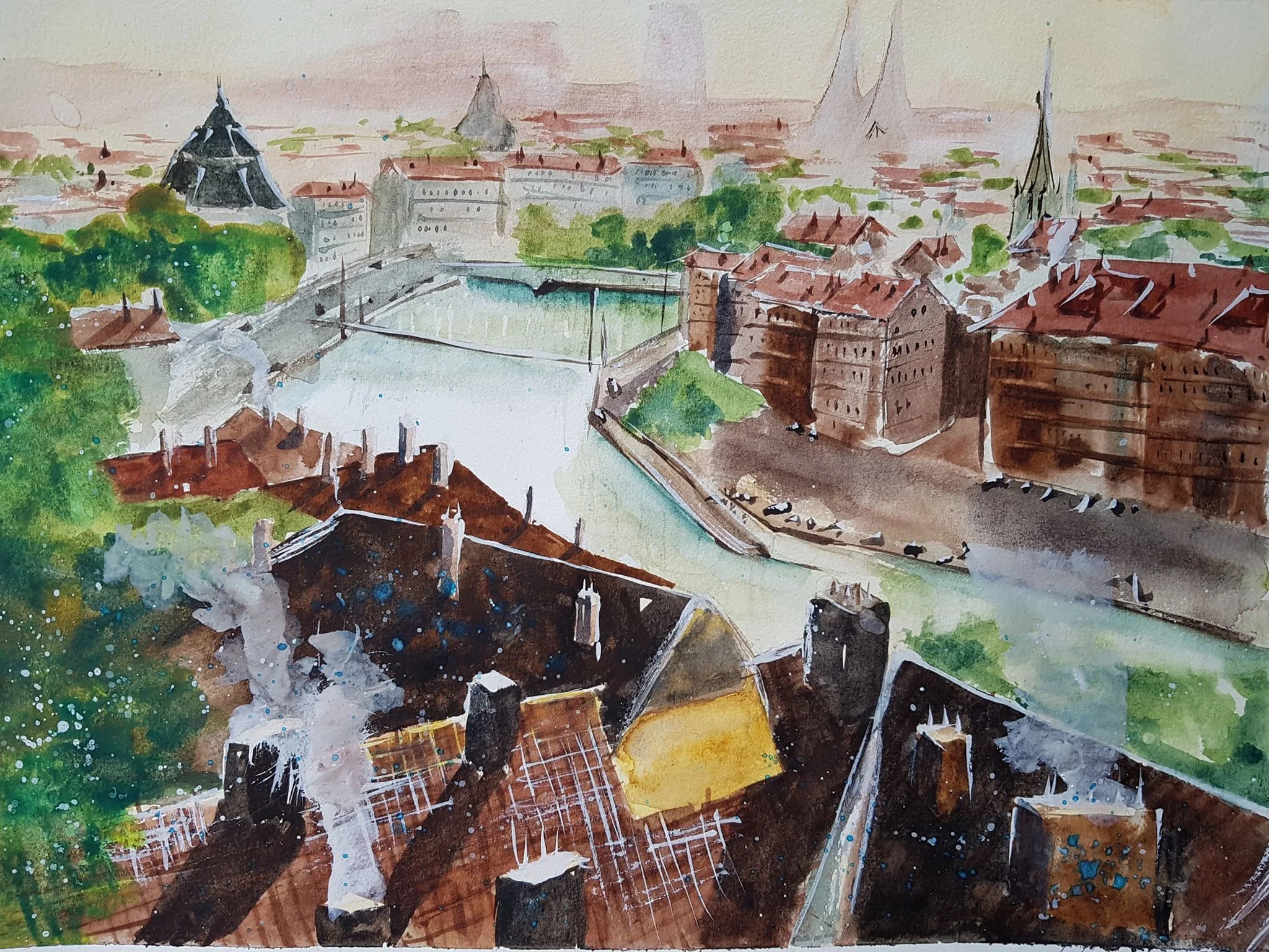 "View from Lyon - France" 8.5x11 Reference photo came from Umberto Rossini's painting of the same name. Find more of Umberto's work on his YouTube Channel .
