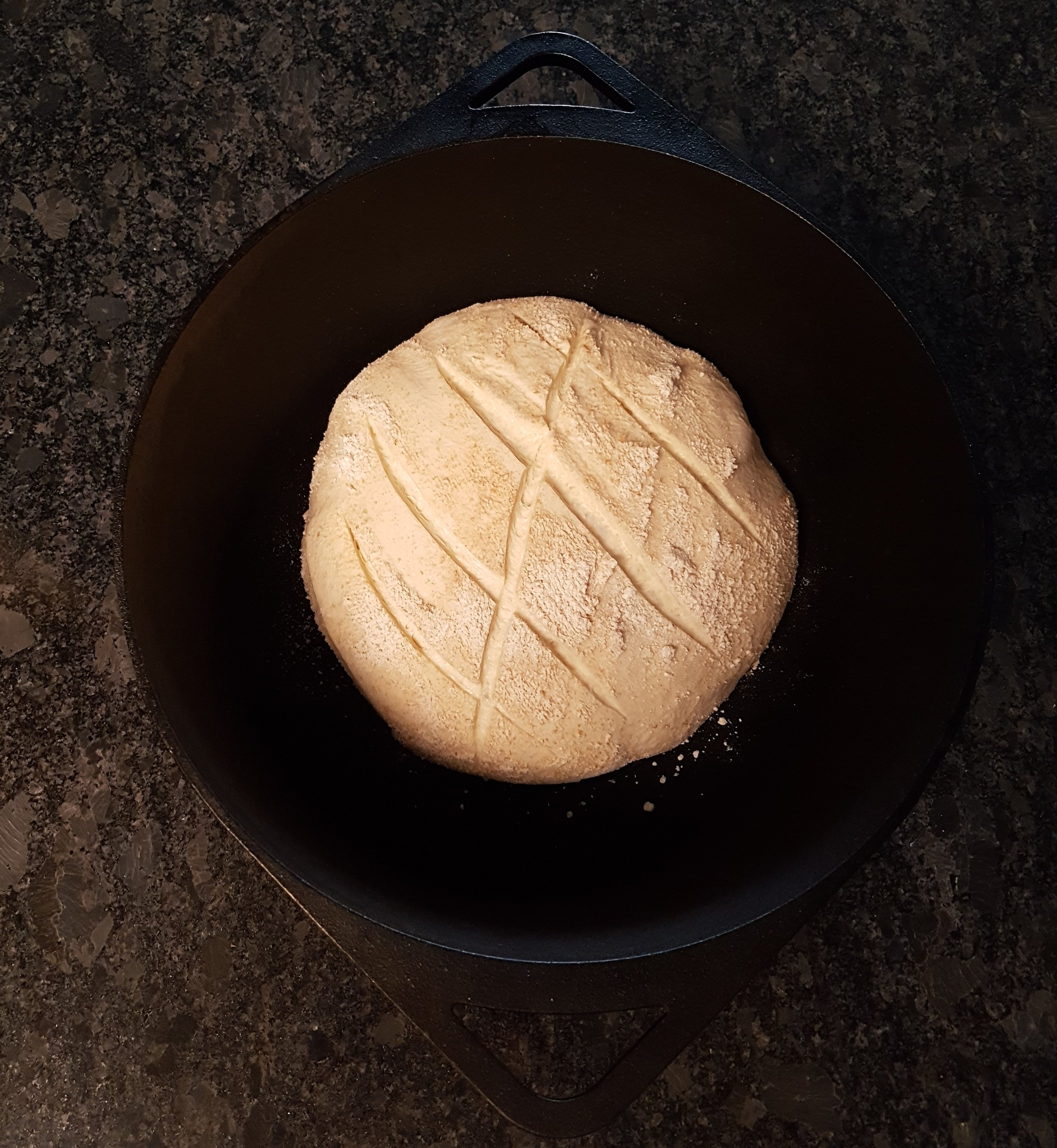 I think this does something scientific related to releasing steam, who knows. The main purpose here is to make a picture-perfect sourdough loaf.