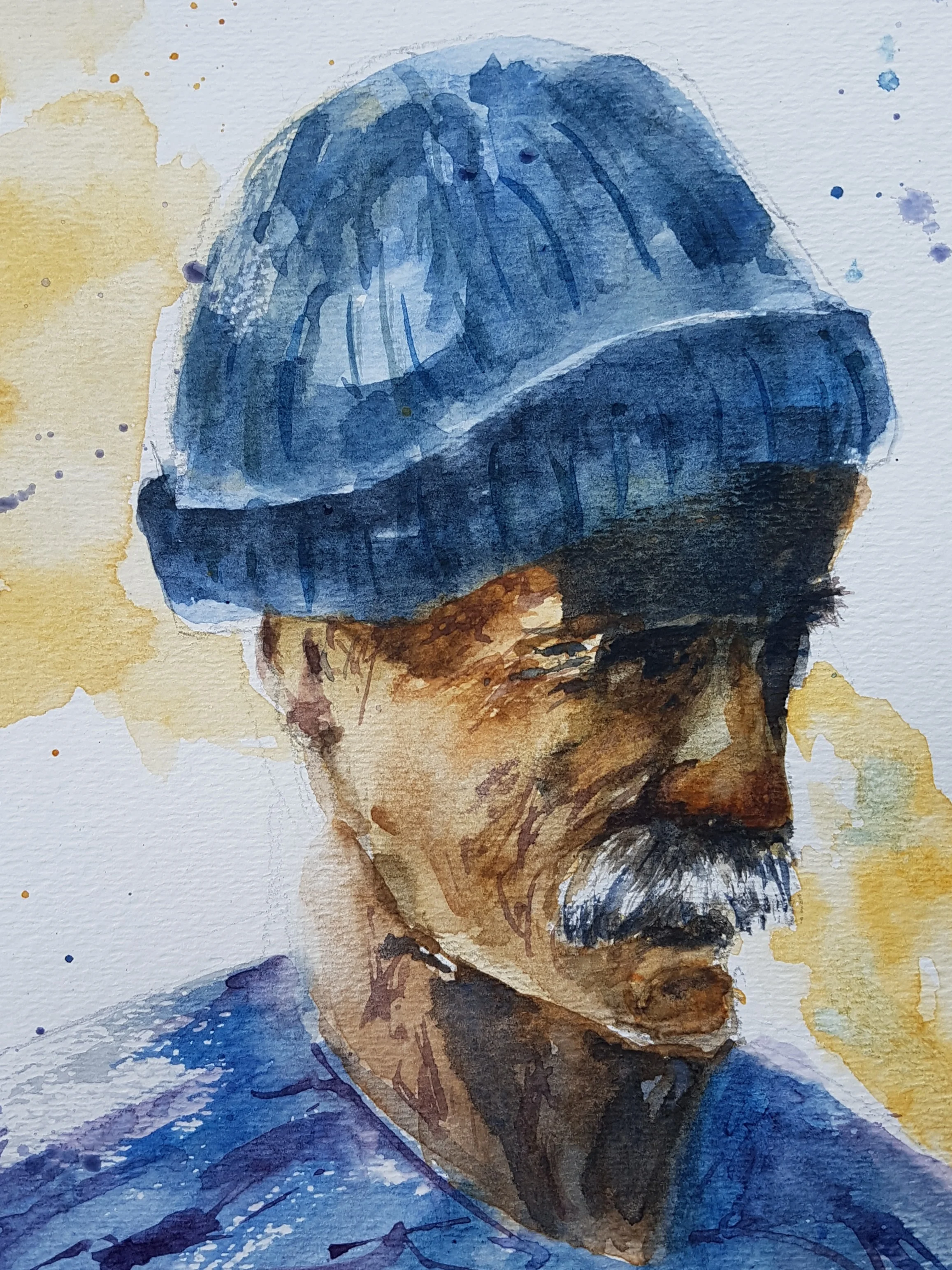 “Tribute to the Pushbroom Mustache” 14x11”