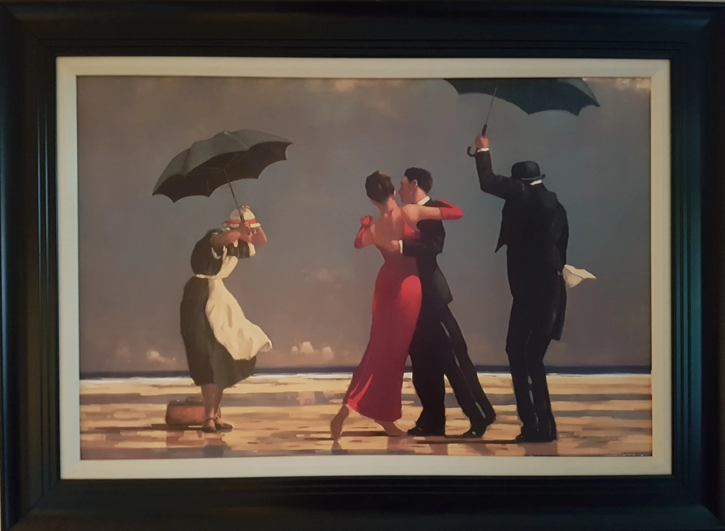 This is a large print and reproduction of an original. I got it from a family member who didn’t want it any longer. Even though it’s a cheap painting with a cheap frame, I’ve got a lot of love for these two dancers.