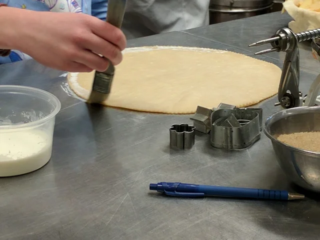 Top crust brushed with half & half.