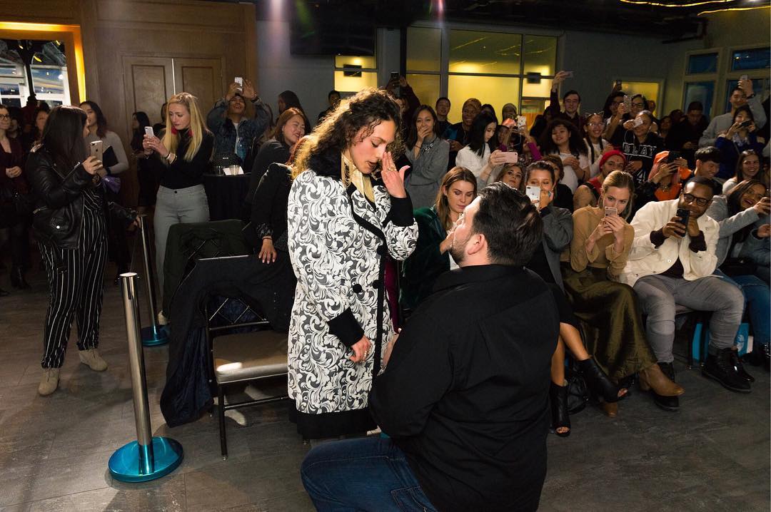 Beautiful moment of Bill and Francesca's Proposal Following Our Runway Show.