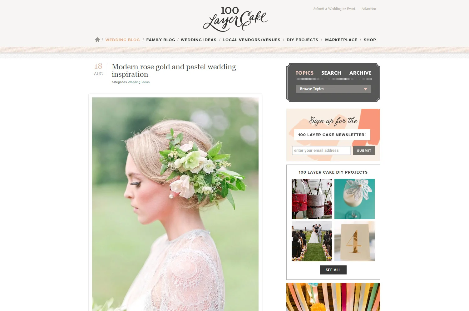 100 LAYER CAKE: ROSE GOLD STYLED SHOOT