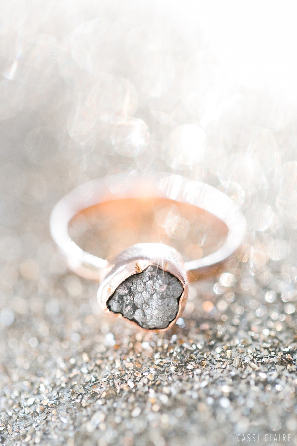 raw diamond engagement ring