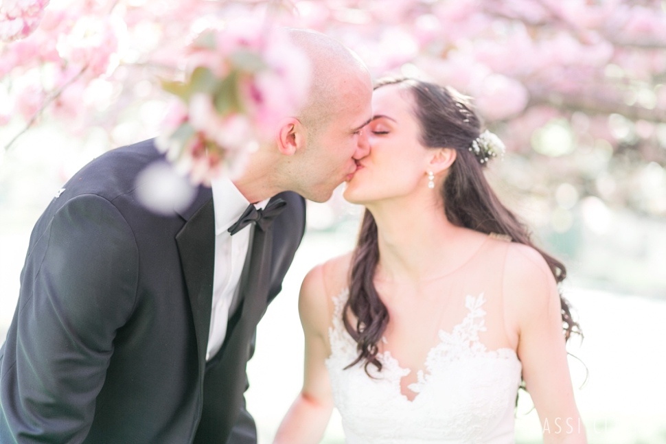 cherry blossoms wedding photo