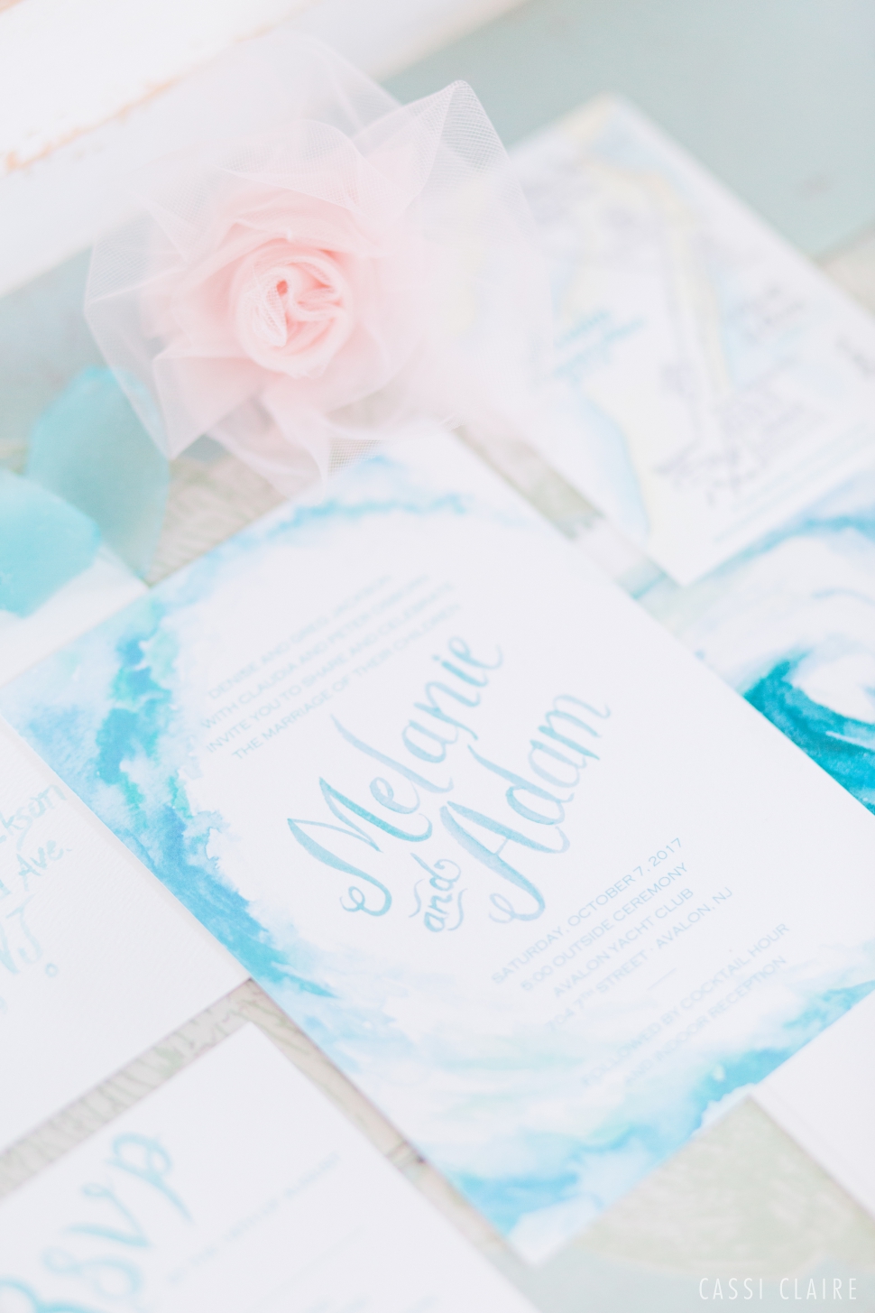 ocean inspired wedding invitation