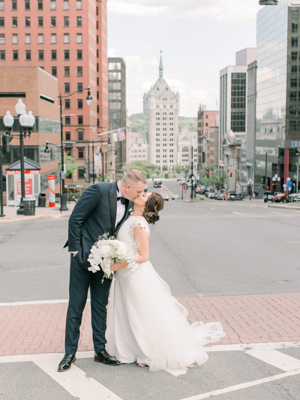 downtown Albany bride &amp; groom