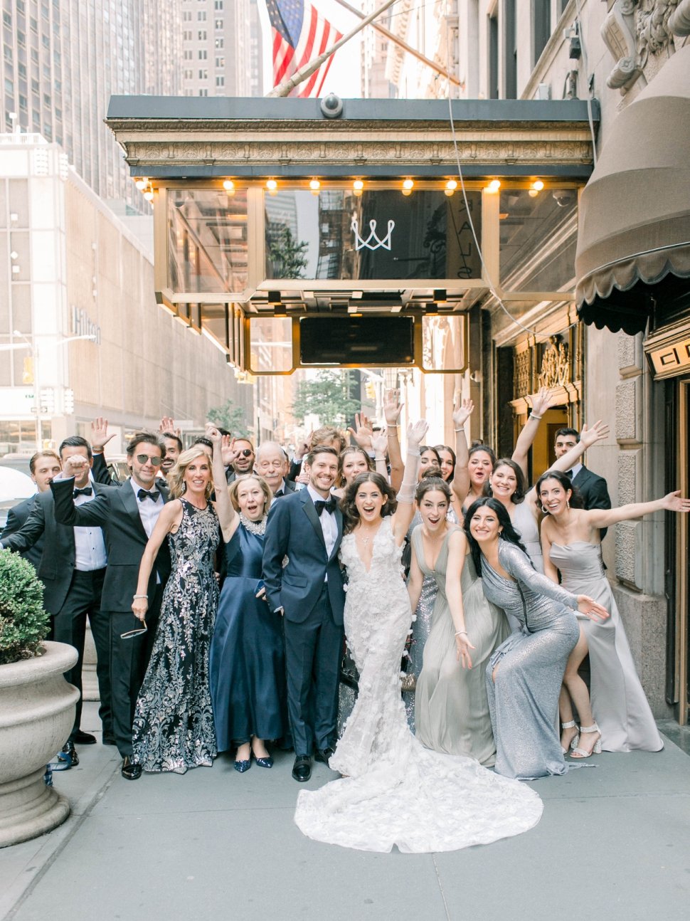 Wedding party outside the Warwick Hotel NYC