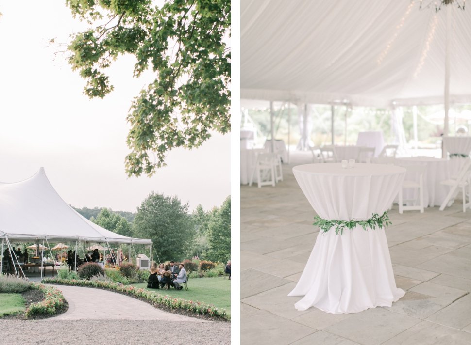 tented cocktail hour at Crossed Keys Estate