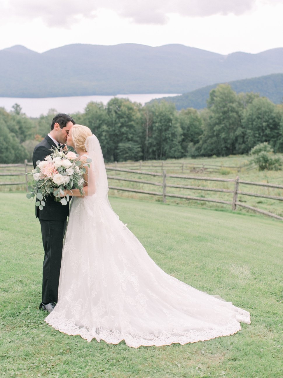 bride and groom at Mountain Top Inn Vermont