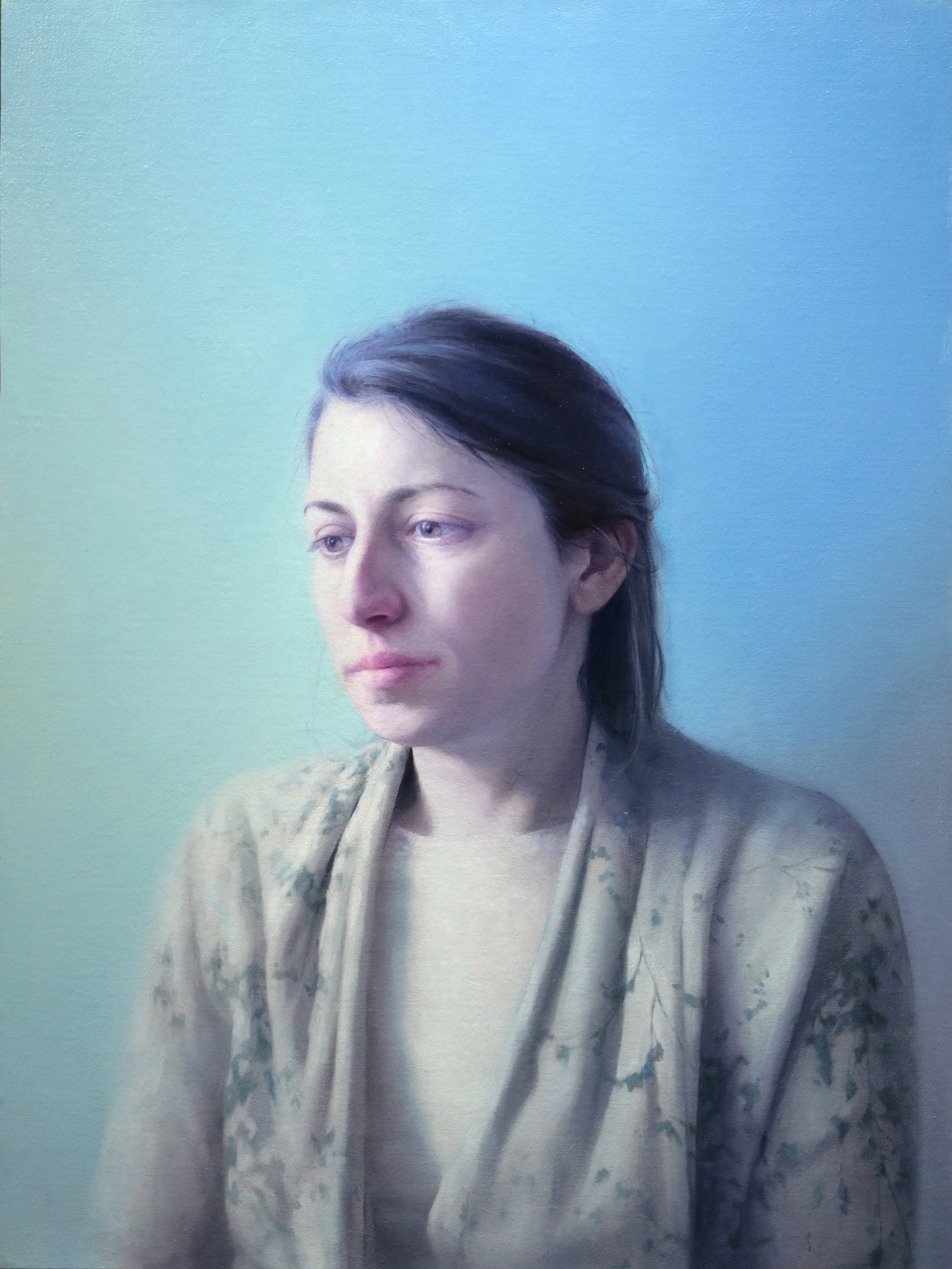 Susheela, oil on linen mounted to board, 24" x 18"