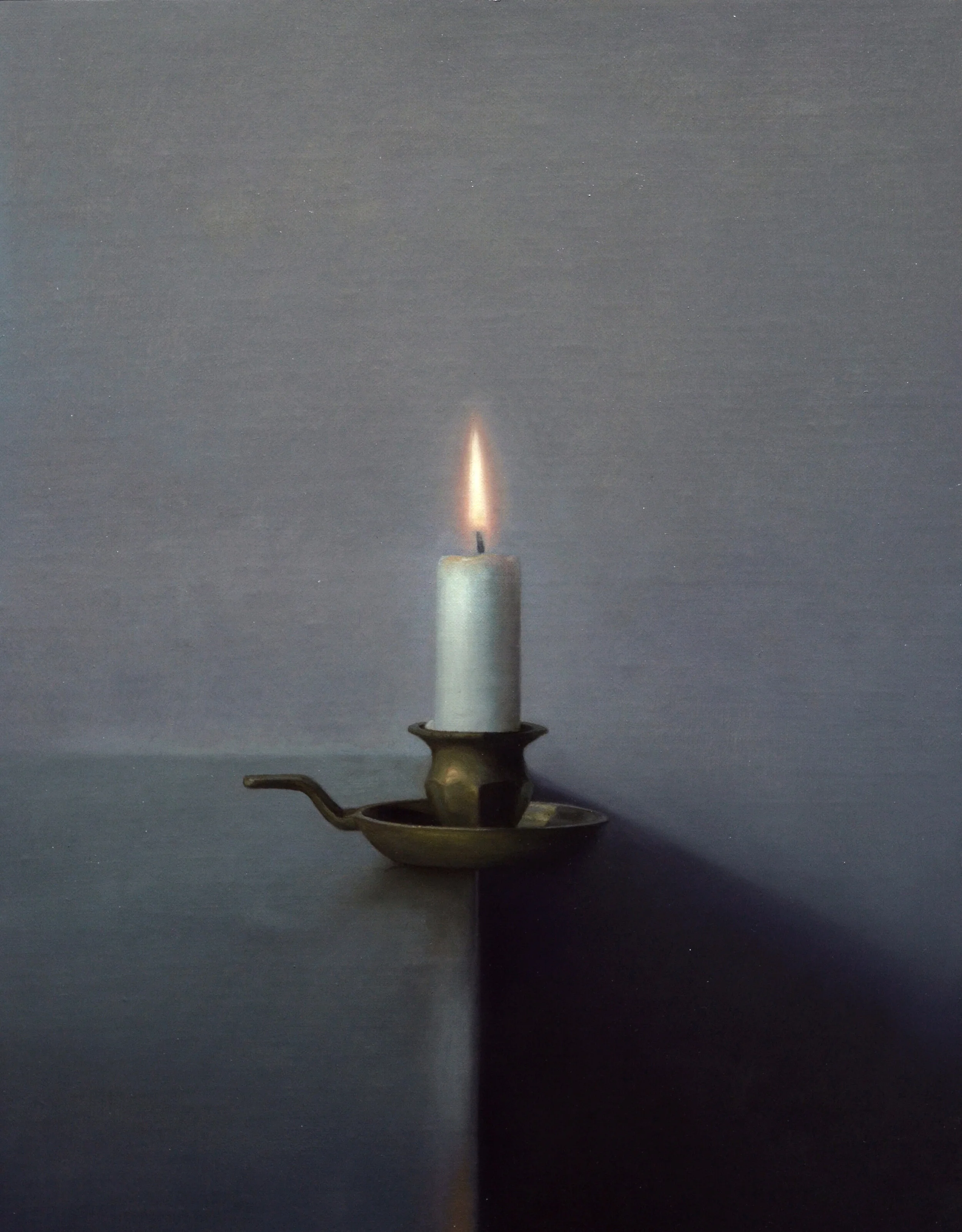 Candle, oil on linen mounted to board, 14" x 11"
