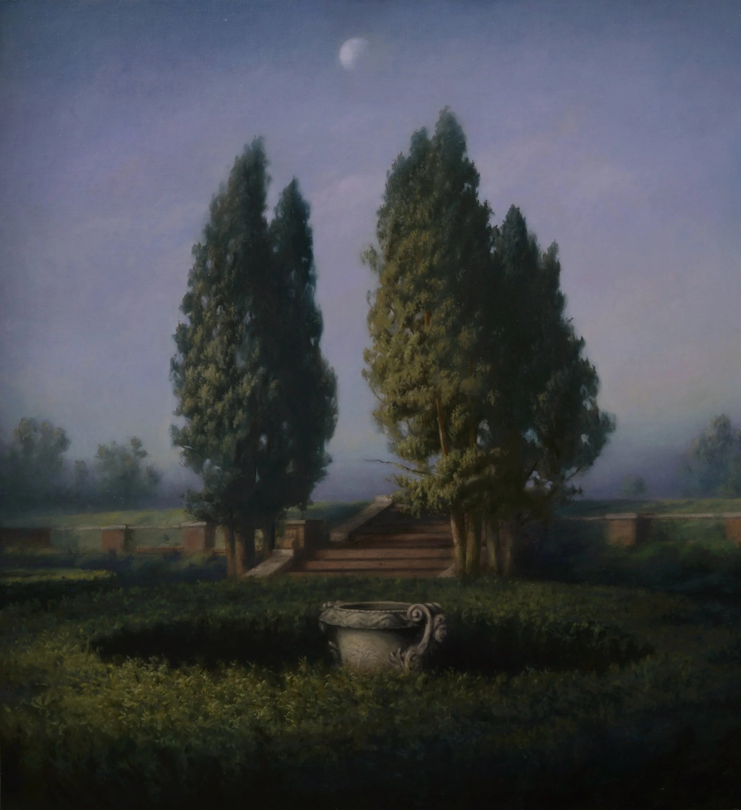 Garden, oil on linen mounted to panel, 24" x 22"