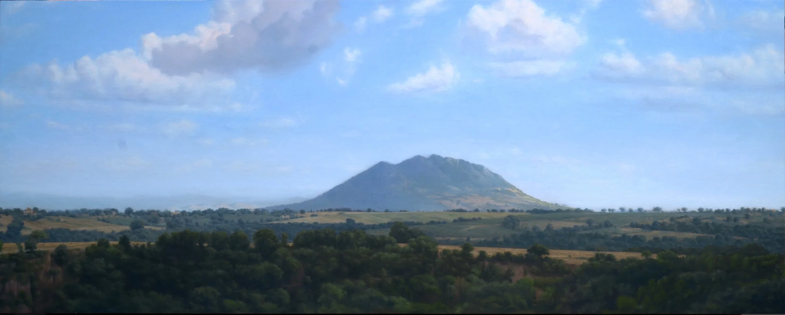 Monte Soratte, oil on linen mounted to panel, 48" x 18"