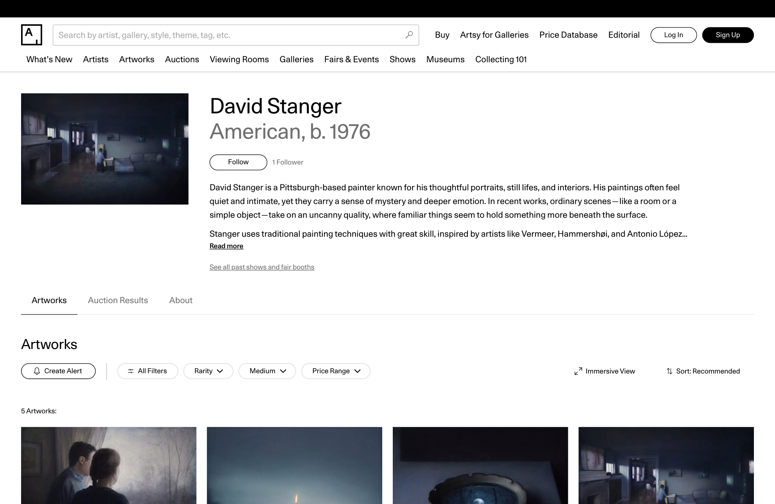 David Stanger on Artsy