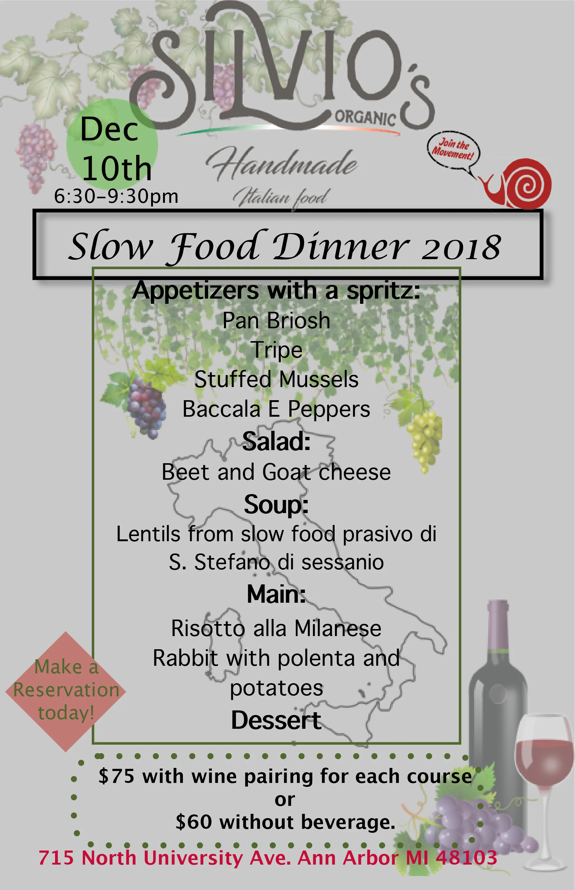 Terra Madre Dinner at Silvio's Organic Ristorante