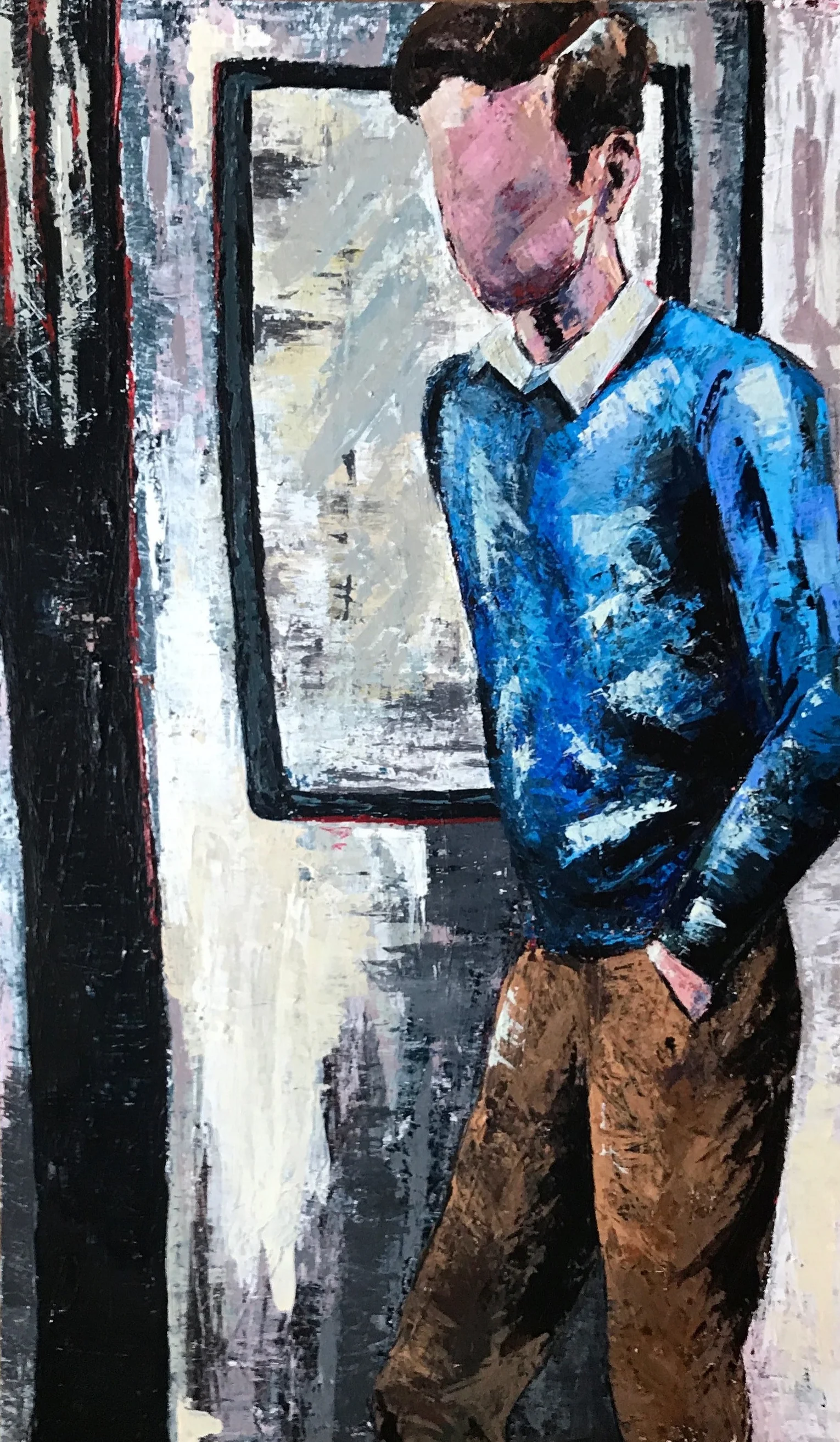"faceless nameless" 36x60 acrylic on canvas, 2017