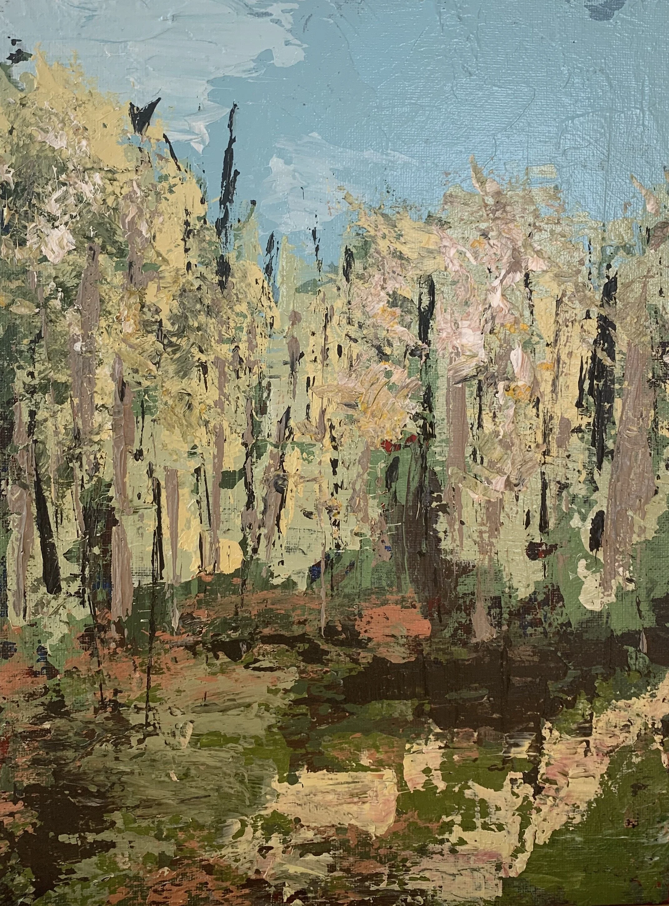 "arboretum" 9x12 acrylic on panel 2020