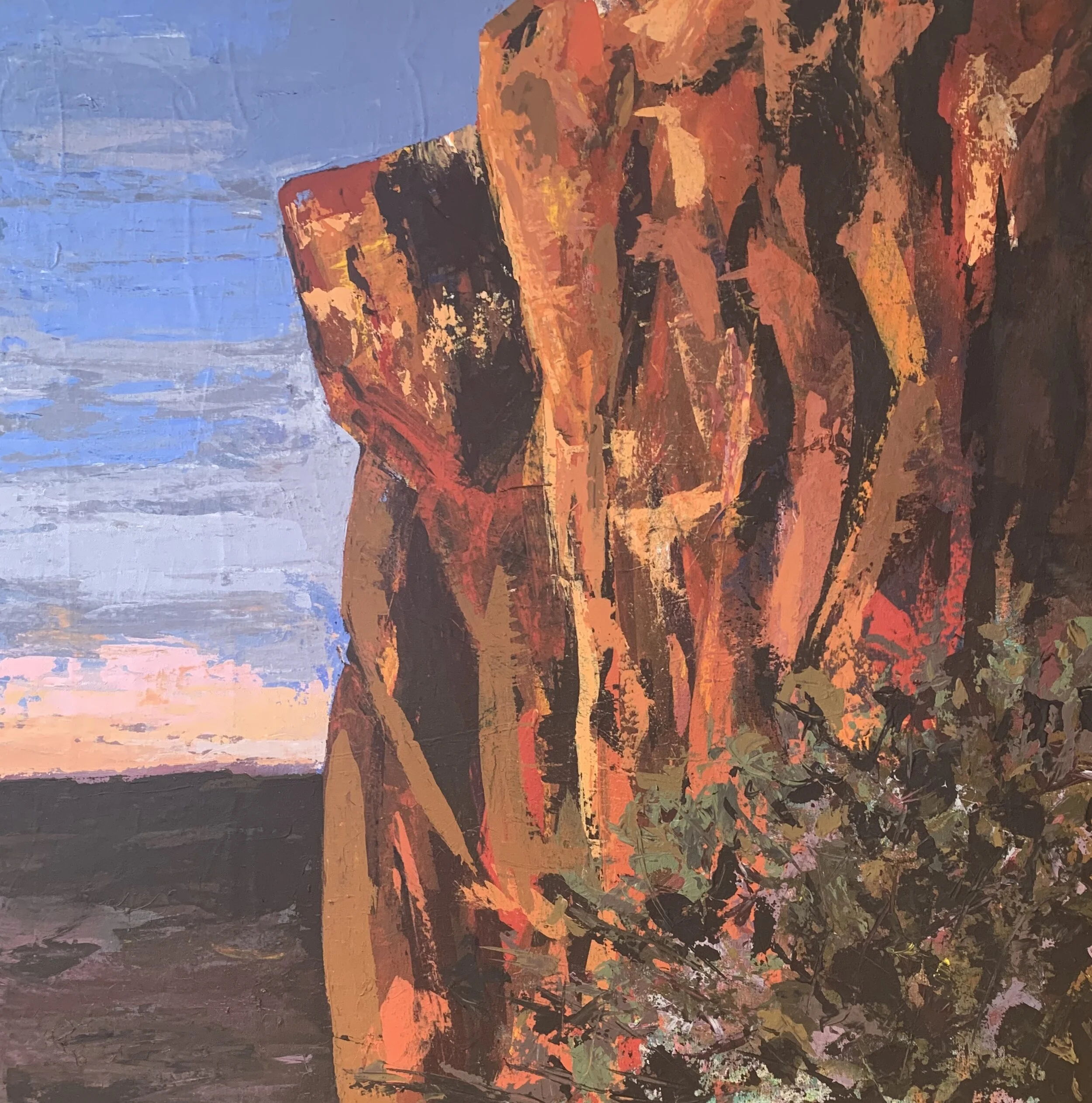 "cliffs in utah" 48x48 acrylic on canvas 2020
