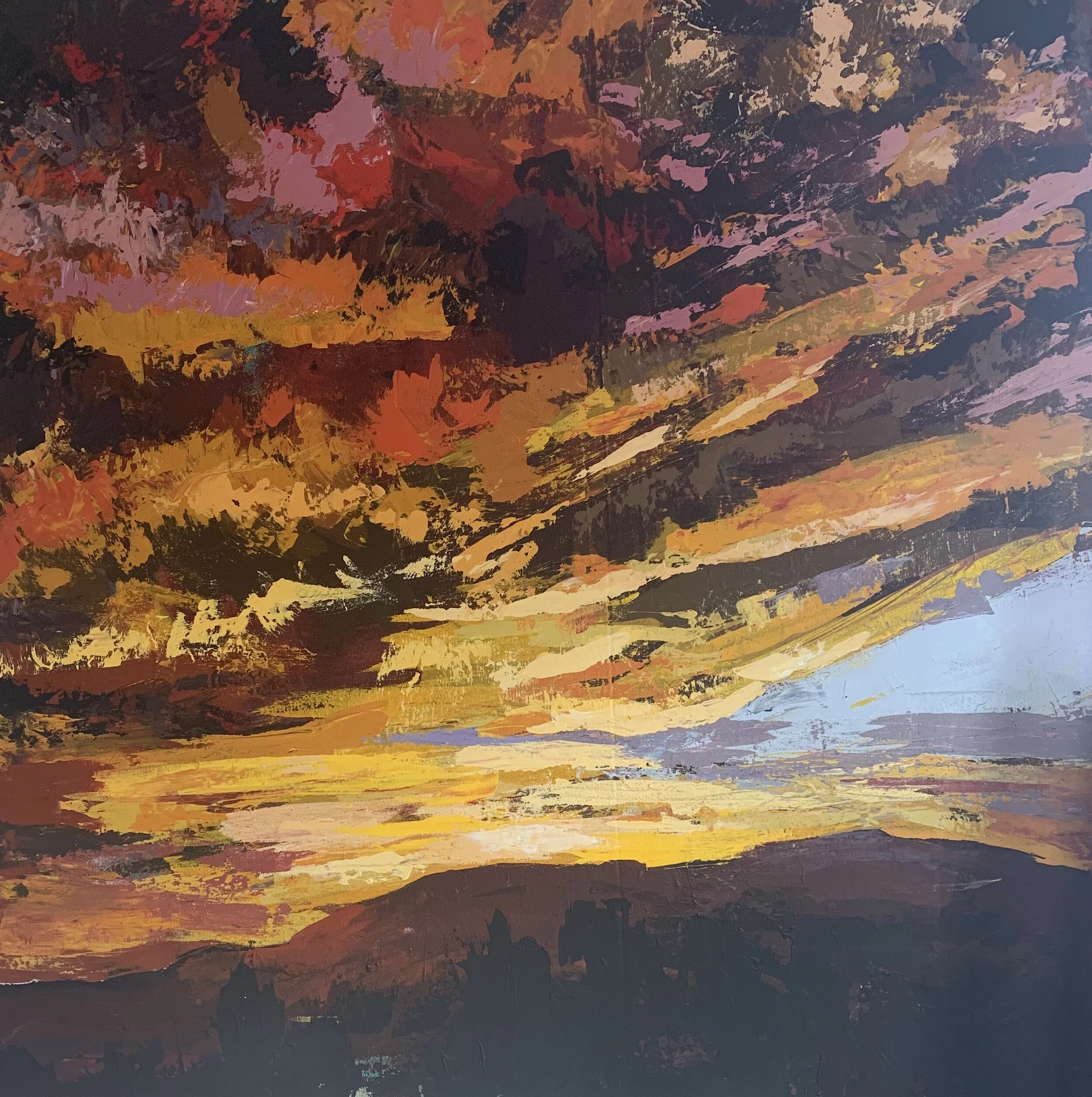 "west desert at sunset" 48x48 acrylic on canvas 2020
