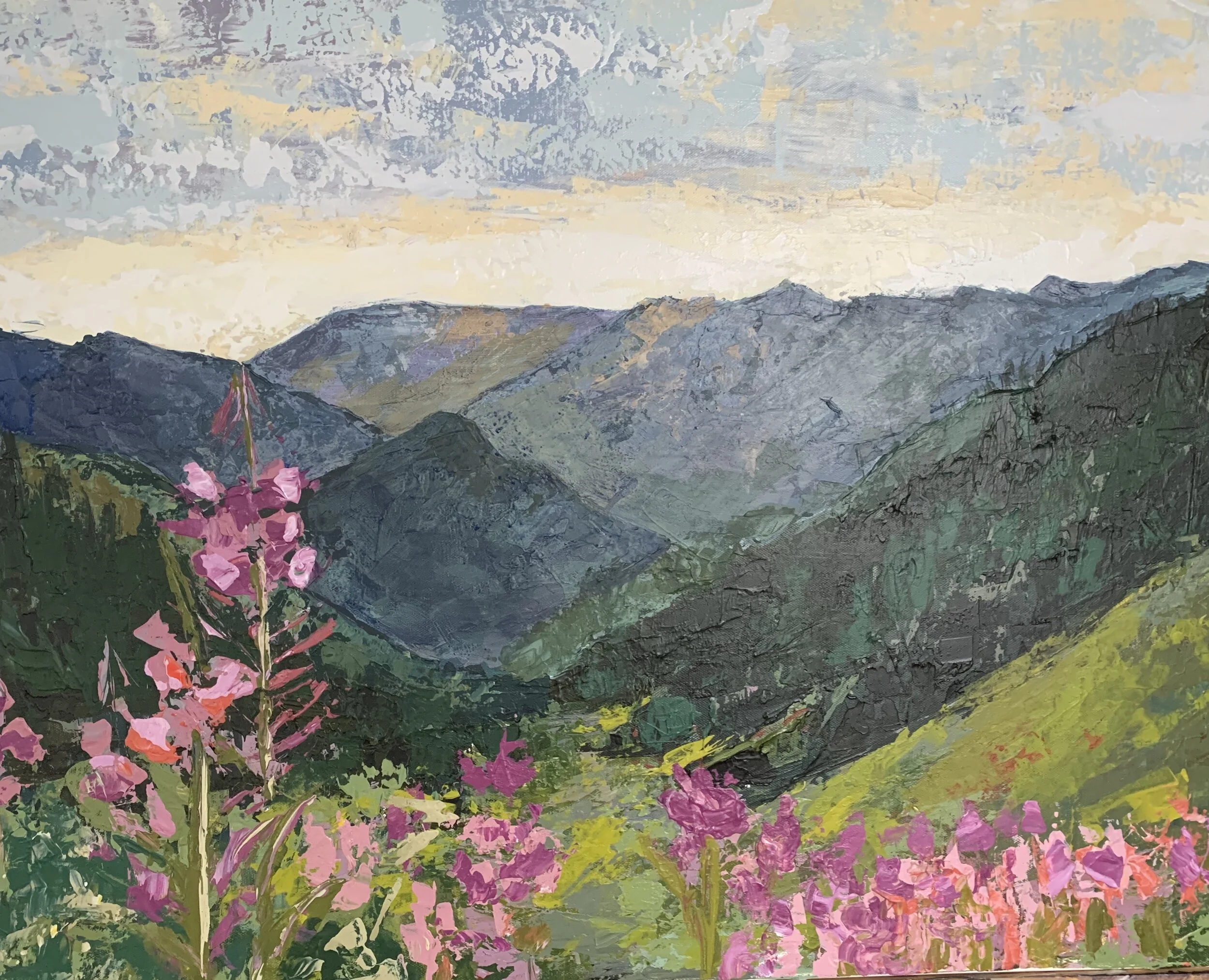 "cascades" 24x36 acrylic on canvas 2019