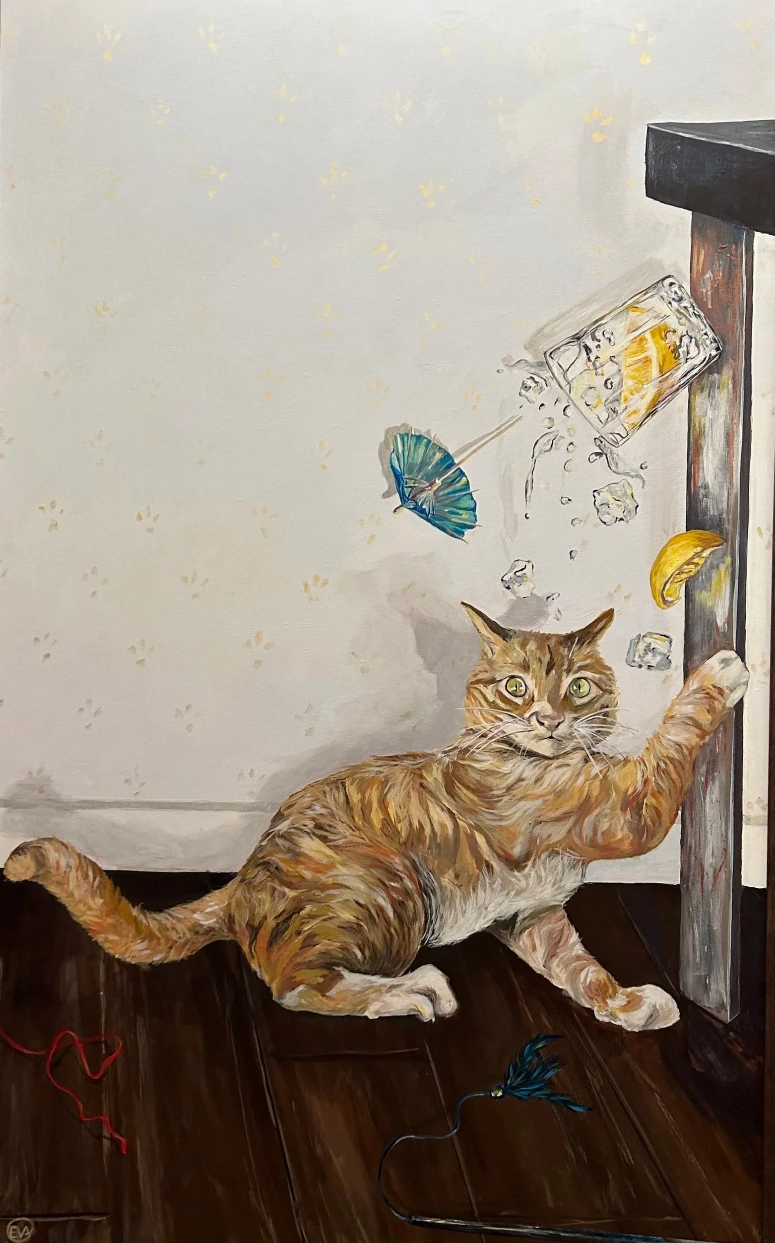 "caught 2" 36x60 acrylic on canvas 2024