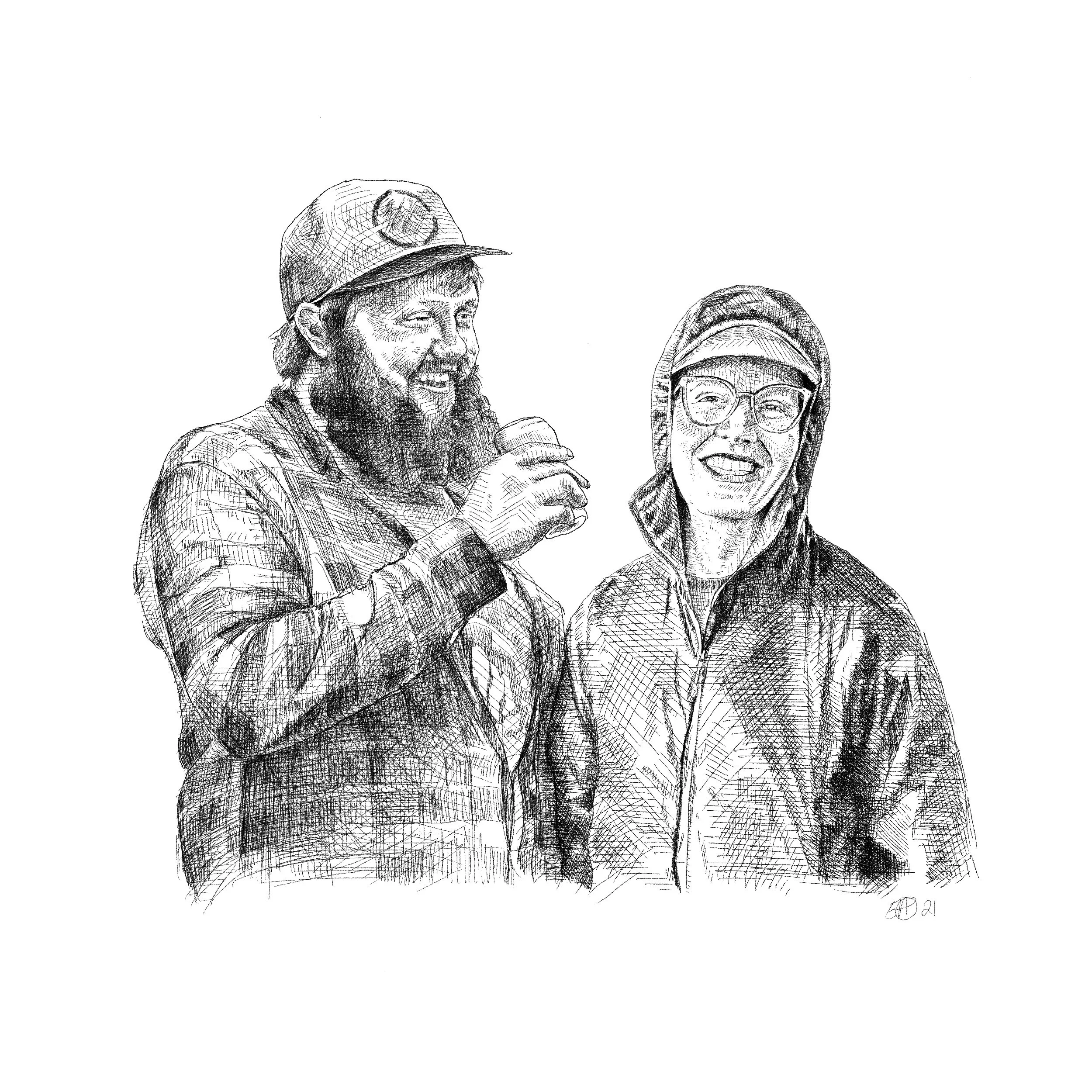 "casey and keren" digital sketch 2021