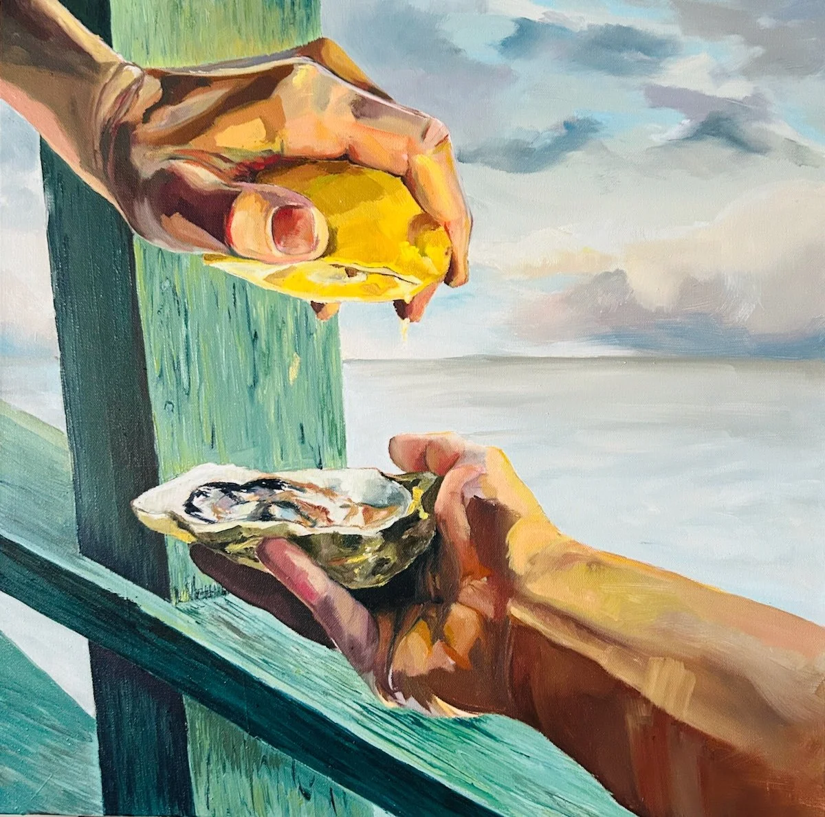 "the creation of..." 24x24 oil on canvas 2024