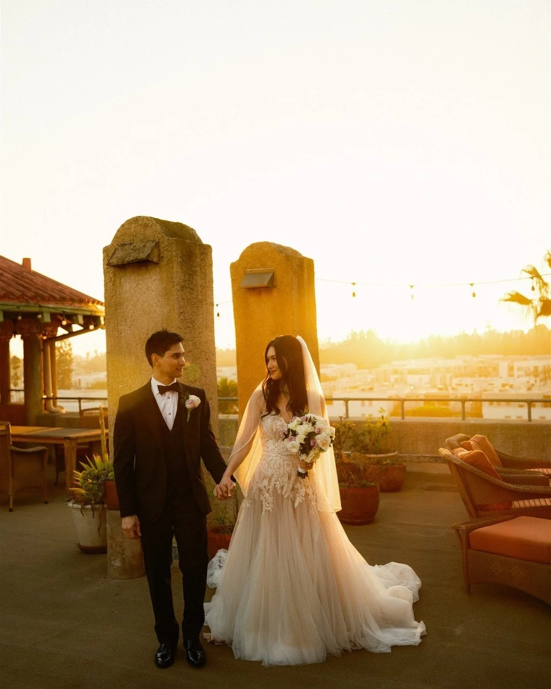 New Year with more new new! Check out this sunset portrait of this gorgeous couple on the rooftop of our favorite @thecastlegreen. I'm so very excited for 2026 and all the beautiful weddings we'll get to do here! 

@thecastlegreen @afabsoiree @little