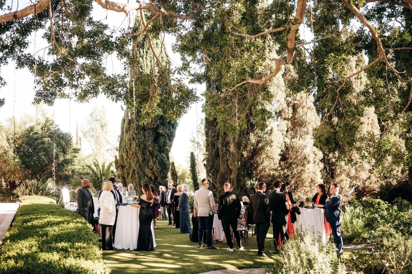 When doing a ceremony off-site and having your reception at Villa Del Sol D'oro, you can use the space a little bit more creatively. For J+D, we used the Ceremony Greens for their cocktail hour and it was the perfect place to welcome their guests aft