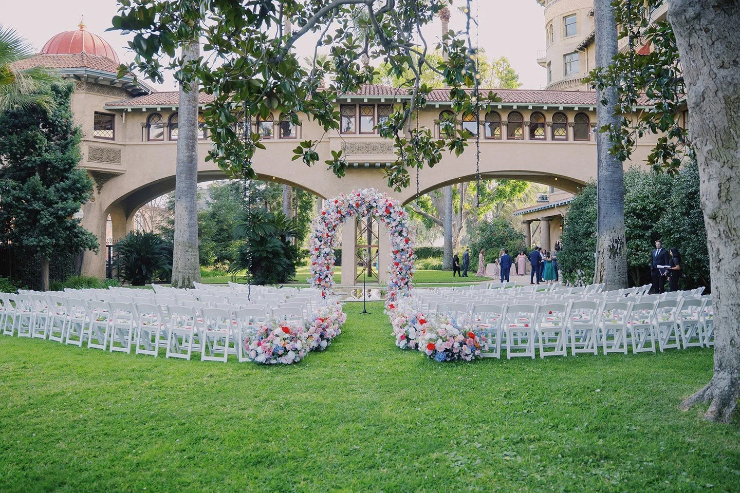 Getting married on Valentine&rsquo;s Day is such a special treat. You can choose to do something completely different, or you can choose to lean fully into the holiday like T+P did for their big day. Here&rsquo;s their ceremony against the bridge at 
