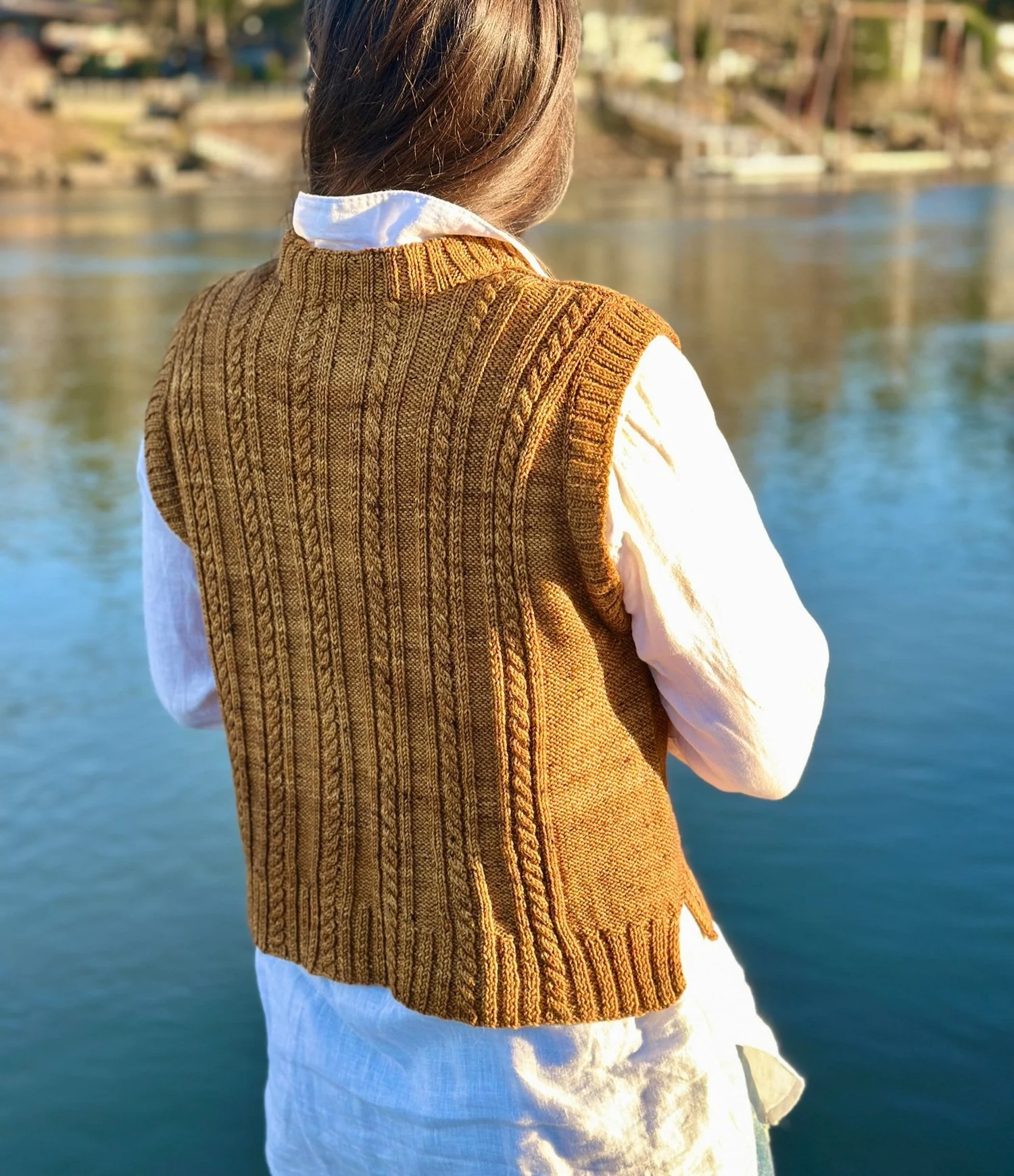 Rope Cable Vest Sweater — Knit for the Soul by Kay Hopkins