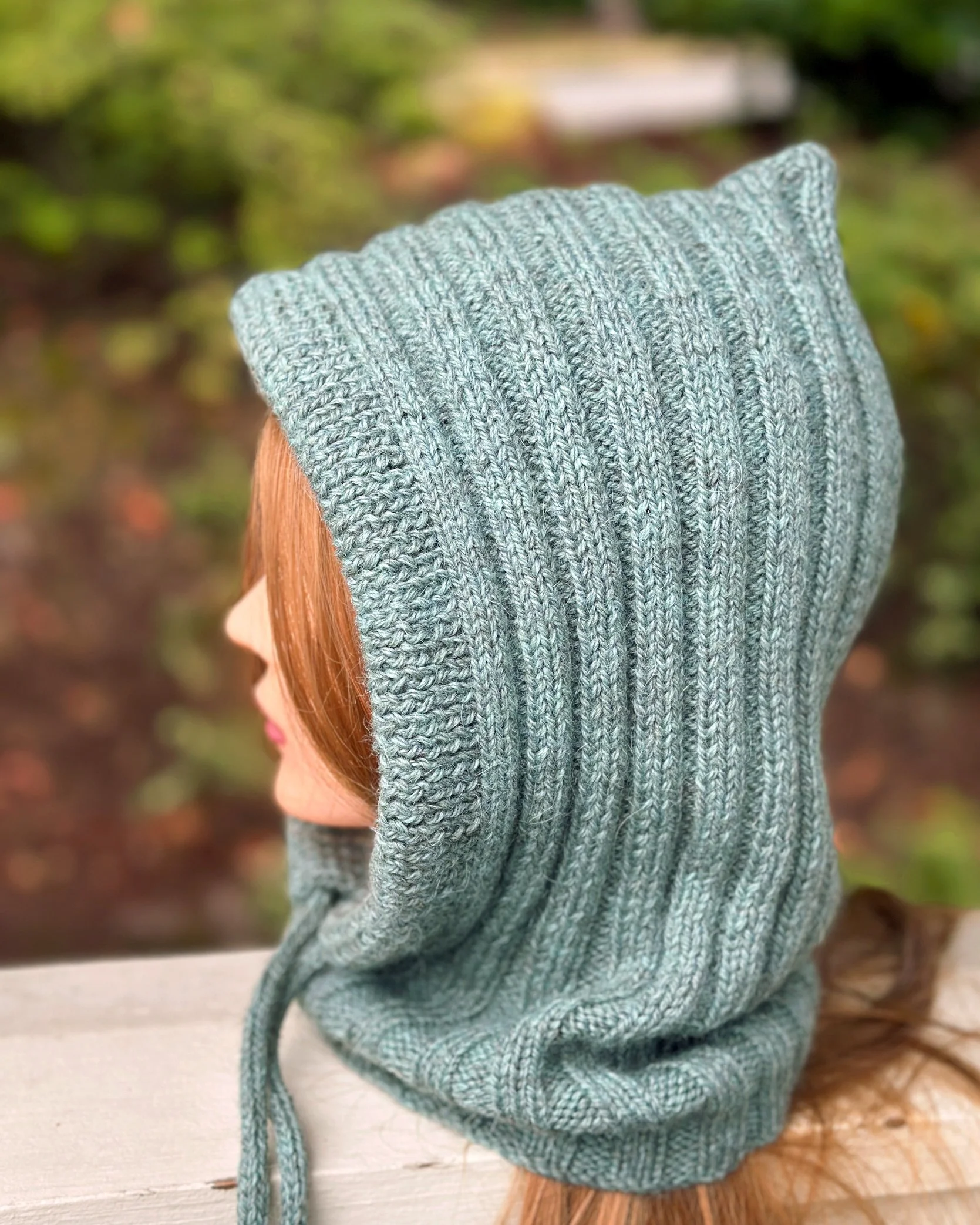 Mt Hood, an easy hoodie/cowl (balaclava) knitting pattern, that can be worn as a cowl and put the hood up when the weather calls for it!