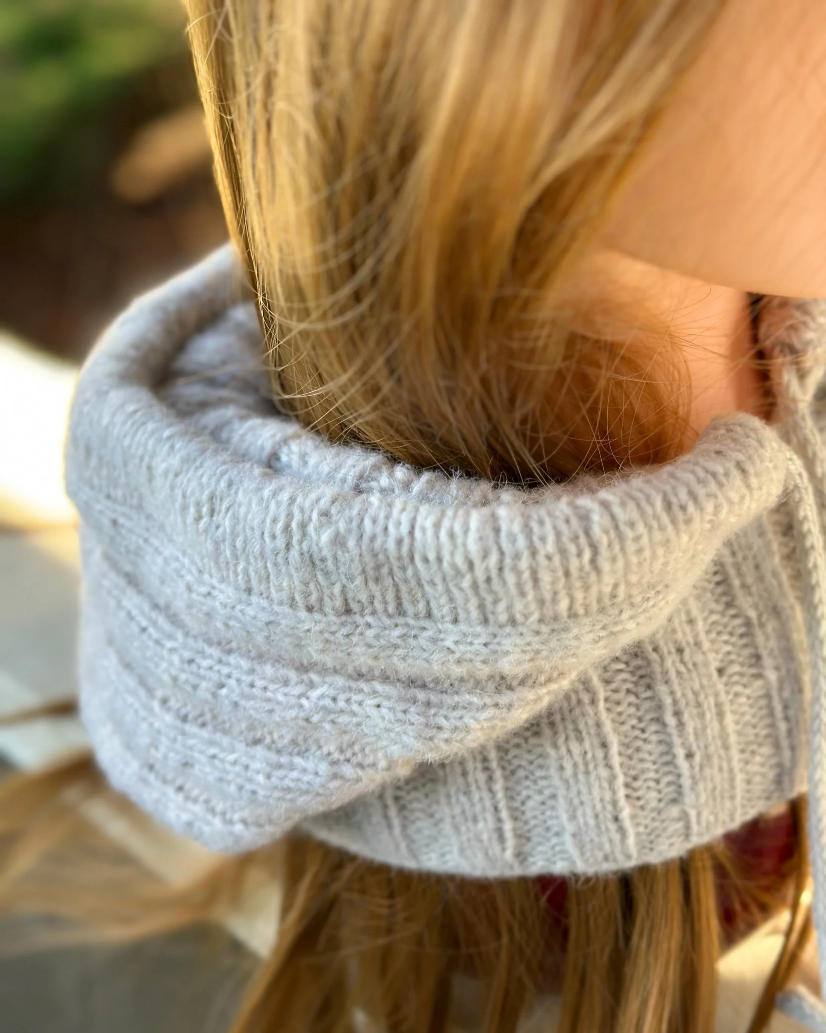 Mt Hood, a balaclava style hoodie knitting pattern with attached cowl so that it can be worn both as a cowl and as a hoodie.