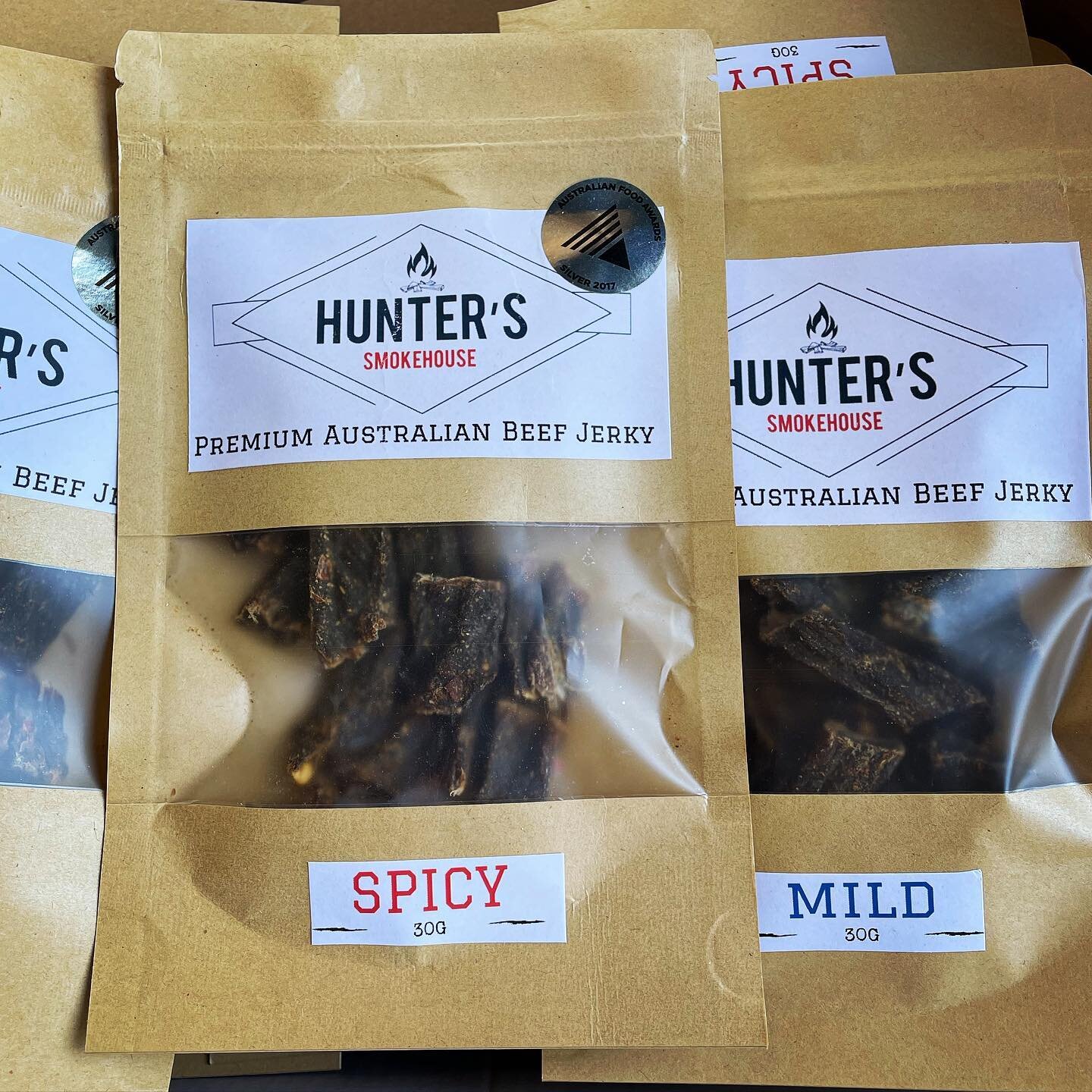 Gotta love that locally made @hunters_smokehouse_aus Jerky! We are freshly restocked at our cellar door - Try the spice jerky for some extra zing with your next beer 🌶️ 🔥 🍻