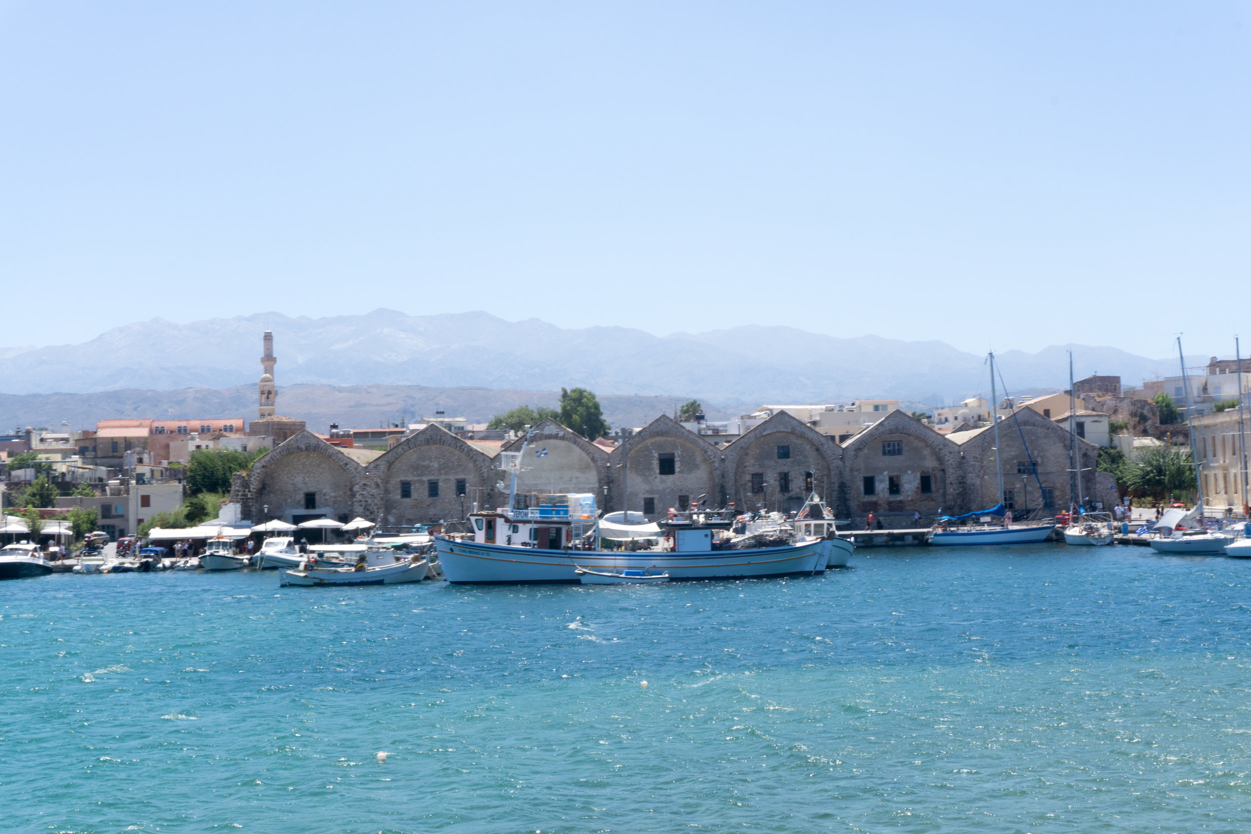 Views of Chania town from the harbor