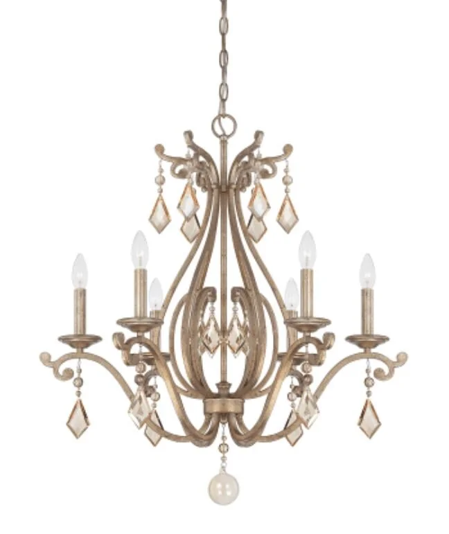 Savoy House Rothchild 6 Light 28" Wide 1 Tier Chandelier with Crystal Accents