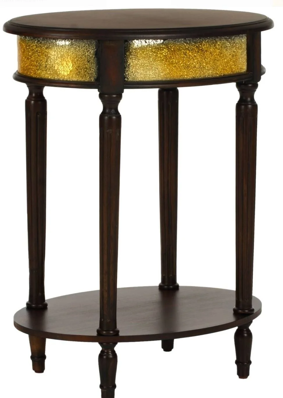 Safavieh Bernice Side Table, Dark Brown and Gold