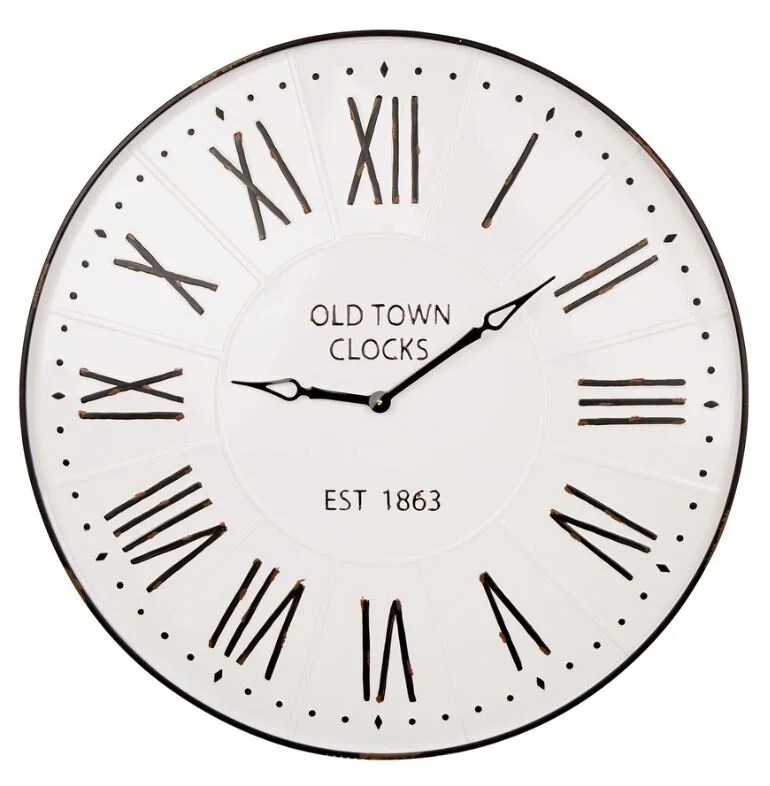 31.5" Oversized Farmhouse Metal Enamel Wall Clock