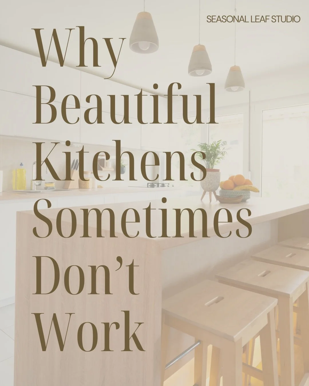 SOME KITCHENS PHOTOGRAPH BEAUTIFULLY.

But living in them tells a different story.

Over the years I&rsquo;ve seen kitchens that looked stunning, yet quietly frustrated the people using them every day.

❌The island was large but blocked movement.

❌T