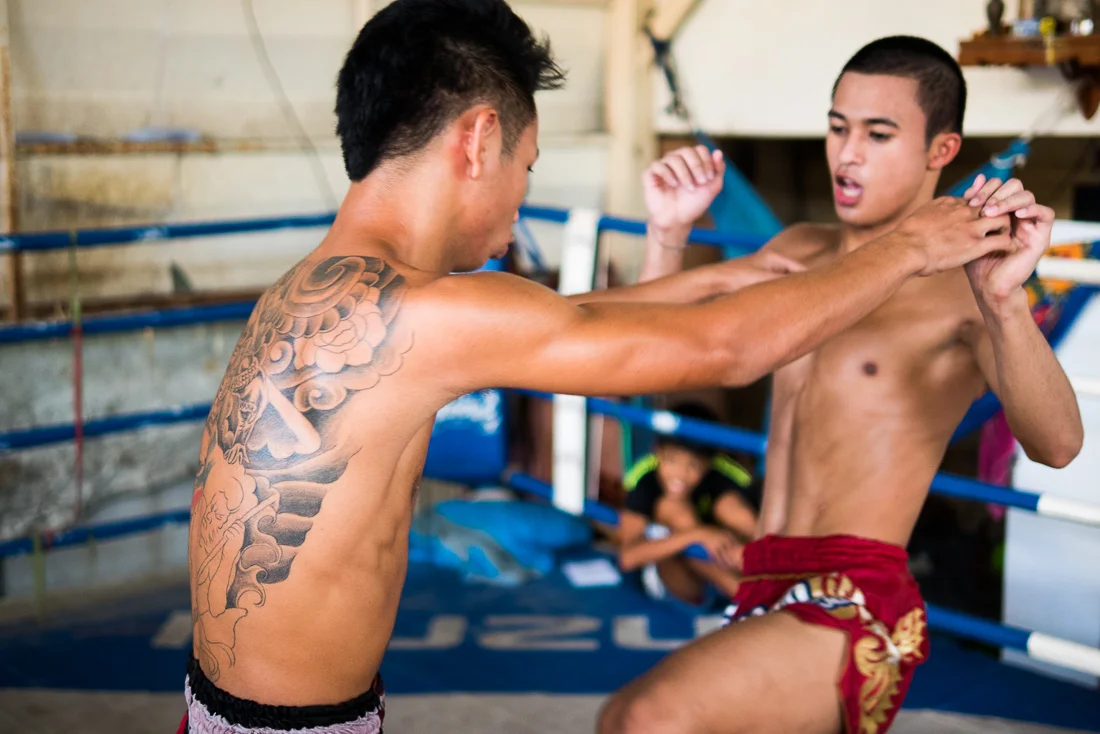  Thai boxing is more than meets the eye. The "Nak Muay," or Thai fighter, masters rhythm, timing, and speed. 