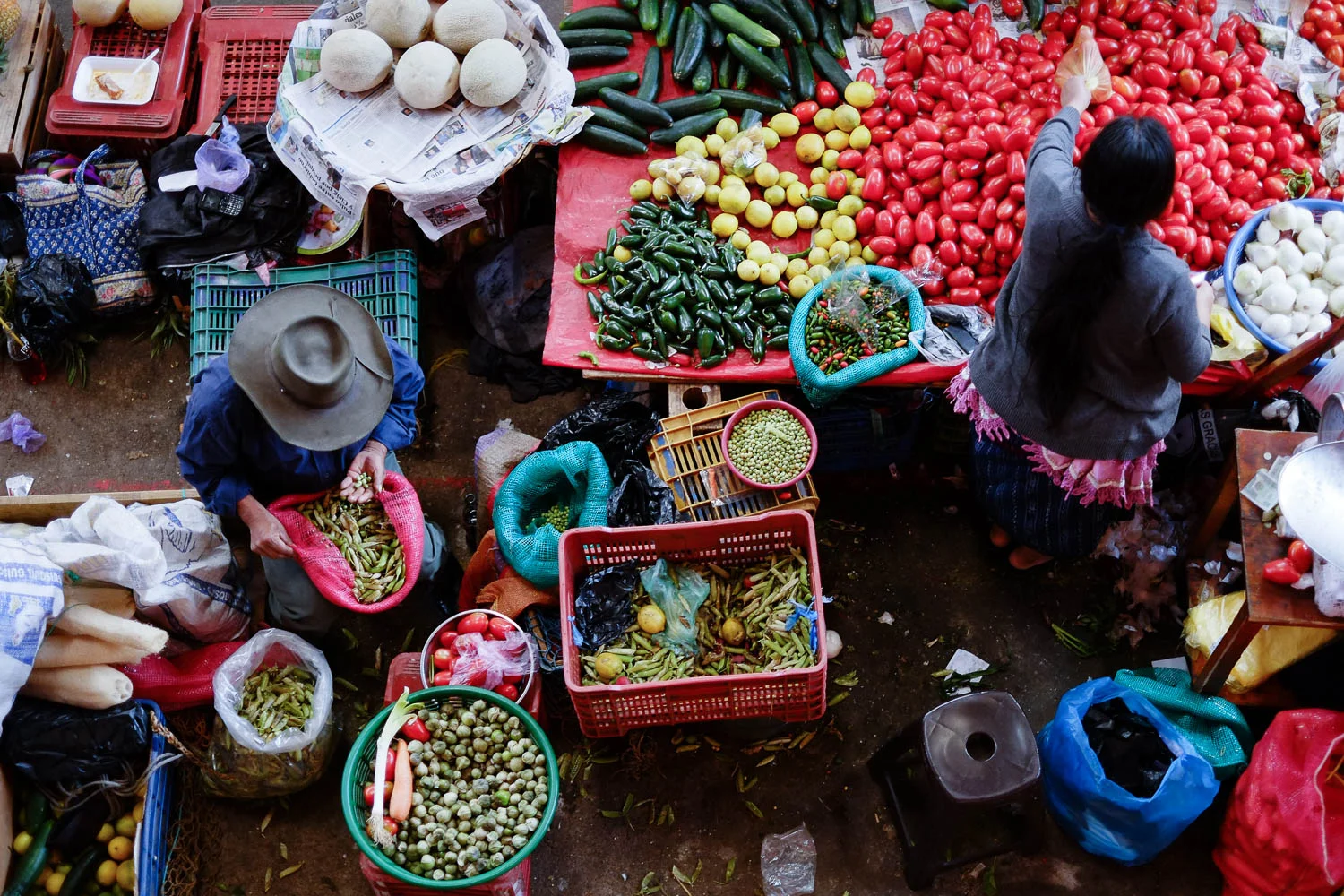  Market in central highlands, Guatemala. 
