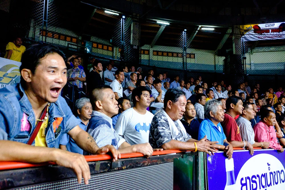  Fight gamblers at Rajadamnern Stadium, Bangkok, Thailand.  