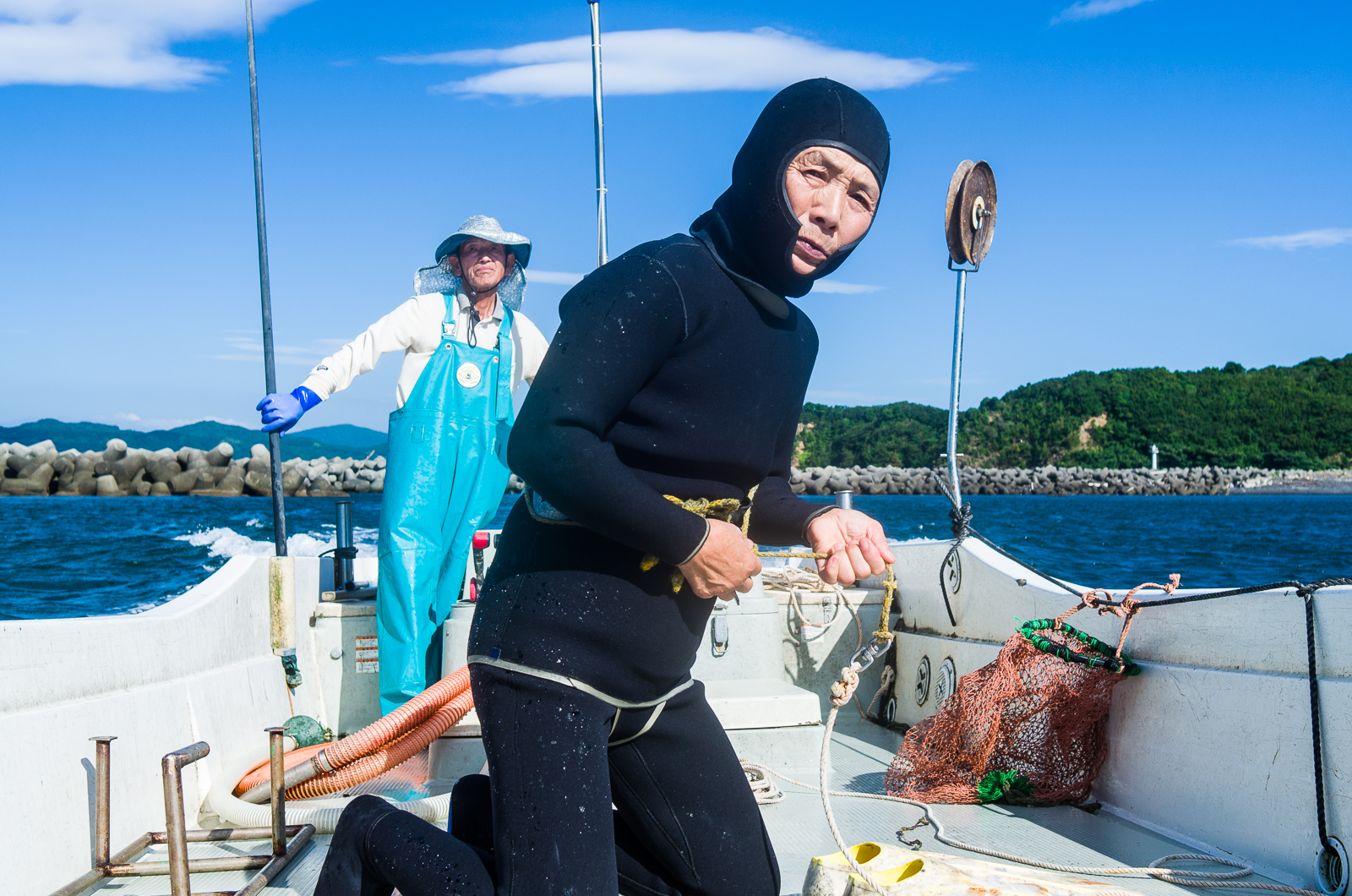  “Funado” divers are deep water divers who work off shore. There are increasingly few of them remaining in Japan.  