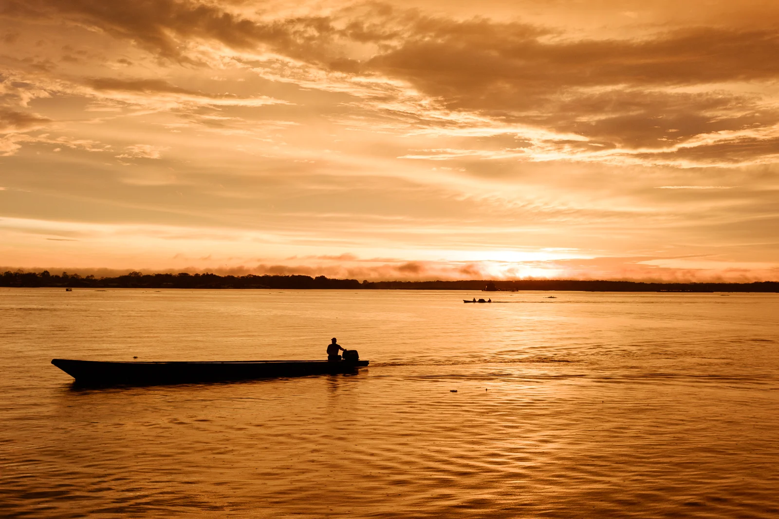  Sunrise, Amazon River, Peru.  