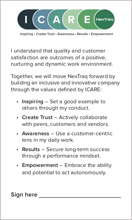 ICARE commitment card