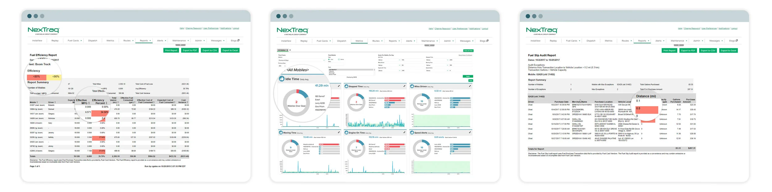 Images of the NexTraq Platform