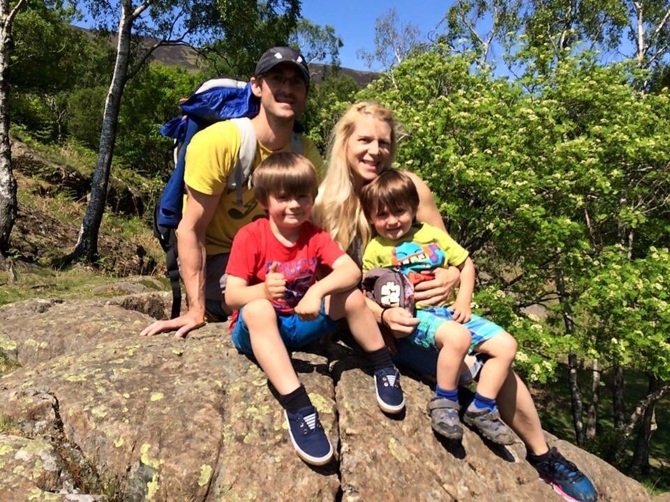 Family Briggs exploring bouldering areas in the Lake Districts.