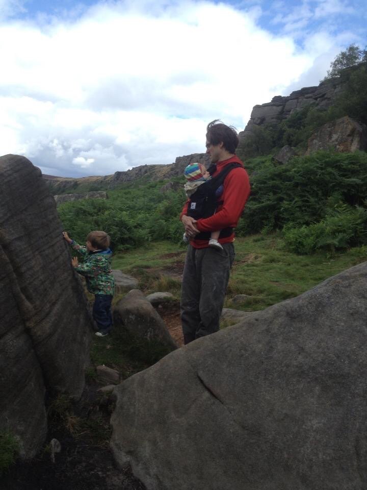 Briggs boys out for a boulder at Burbage